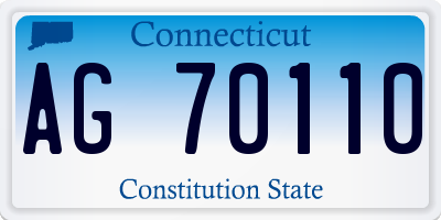 CT license plate AG70110