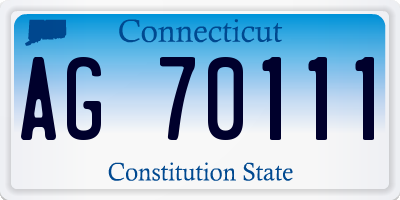 CT license plate AG70111