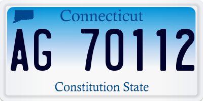 CT license plate AG70112