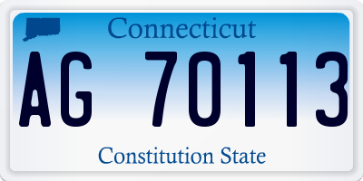 CT license plate AG70113