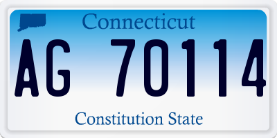 CT license plate AG70114