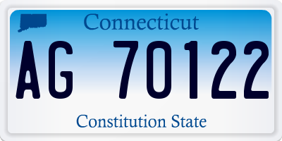 CT license plate AG70122