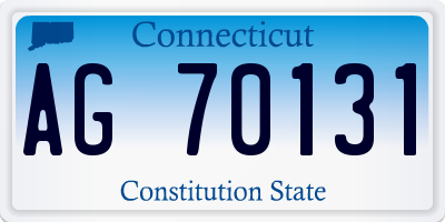 CT license plate AG70131