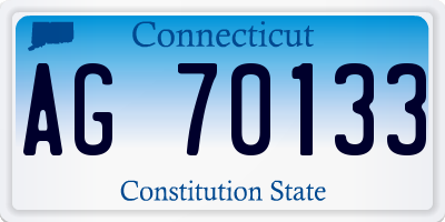 CT license plate AG70133