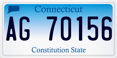 CT license plate AG70156