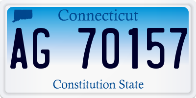 CT license plate AG70157