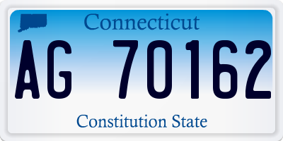 CT license plate AG70162