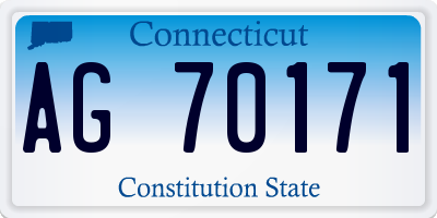 CT license plate AG70171