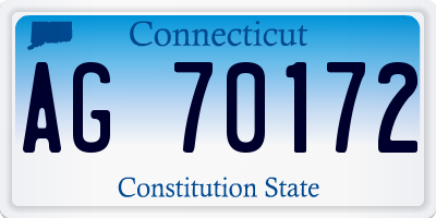CT license plate AG70172