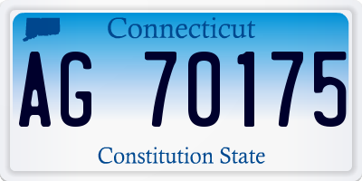 CT license plate AG70175