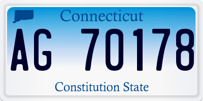 CT license plate AG70178