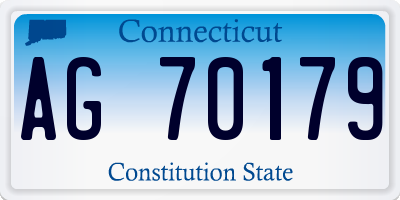 CT license plate AG70179