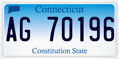 CT license plate AG70196