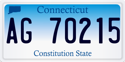 CT license plate AG70215