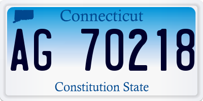 CT license plate AG70218