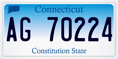 CT license plate AG70224