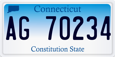 CT license plate AG70234