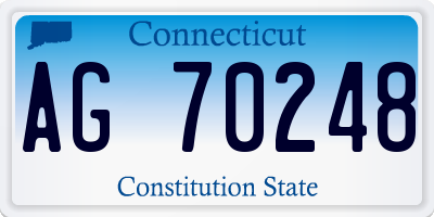 CT license plate AG70248