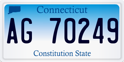 CT license plate AG70249