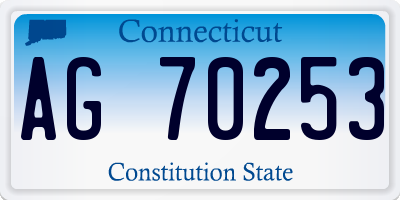 CT license plate AG70253