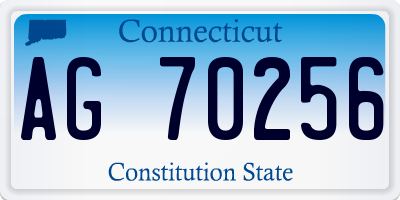 CT license plate AG70256