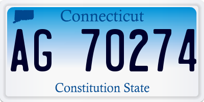 CT license plate AG70274