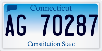 CT license plate AG70287