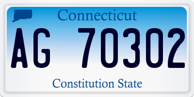 CT license plate AG70302