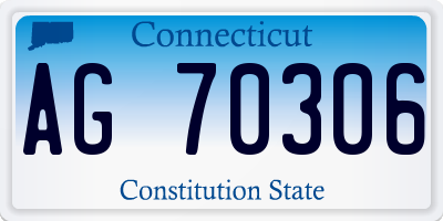 CT license plate AG70306