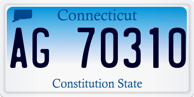 CT license plate AG70310