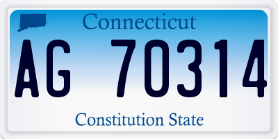 CT license plate AG70314