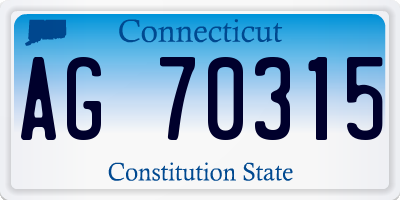 CT license plate AG70315