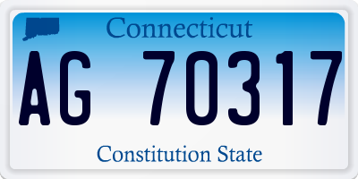 CT license plate AG70317