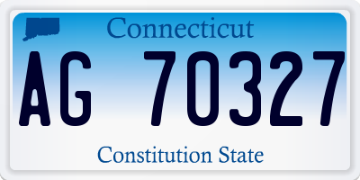CT license plate AG70327