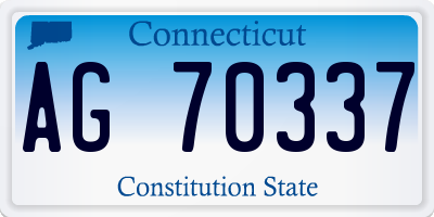 CT license plate AG70337