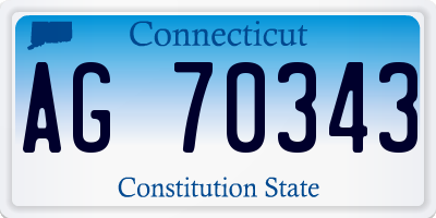 CT license plate AG70343