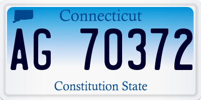 CT license plate AG70372
