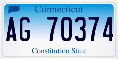 CT license plate AG70374
