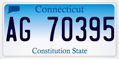 CT license plate AG70395