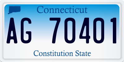 CT license plate AG70401