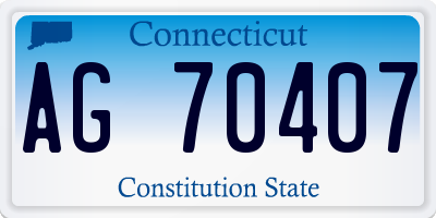 CT license plate AG70407