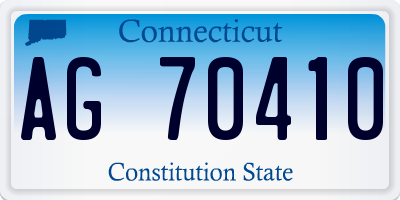 CT license plate AG70410