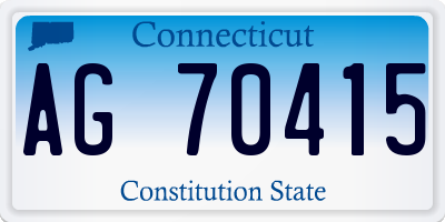 CT license plate AG70415