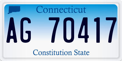 CT license plate AG70417