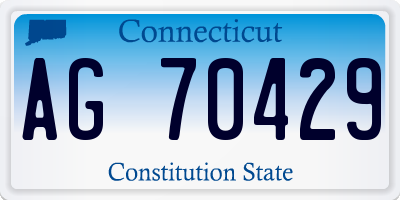 CT license plate AG70429