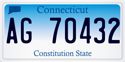 CT license plate AG70432