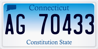 CT license plate AG70433