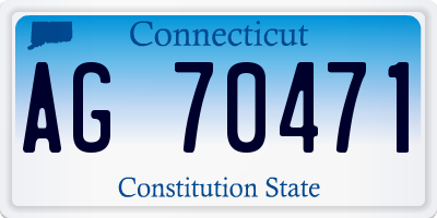 CT license plate AG70471