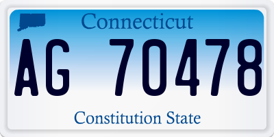 CT license plate AG70478