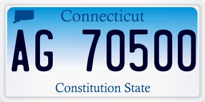 CT license plate AG70500